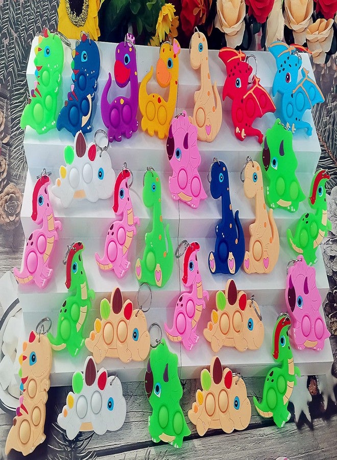 HOZKEAP 30 packs Bulk animal Mini pop Fidget Keychain，birthday Party Favors Supplies and Classroom summer Student Prize gifts - Image 2